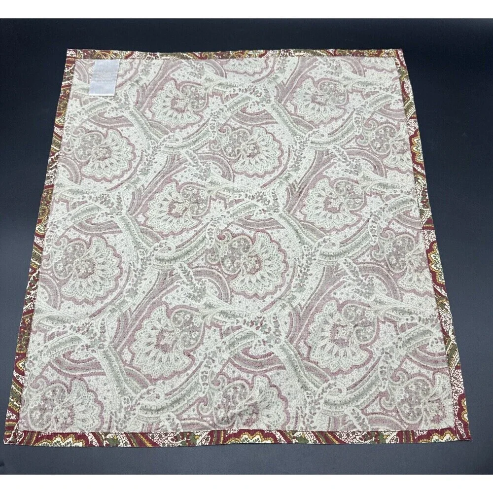 Williams‎ Sonoma PAISLEY Cotton Napkins Made In India 20” Red Green Yellow